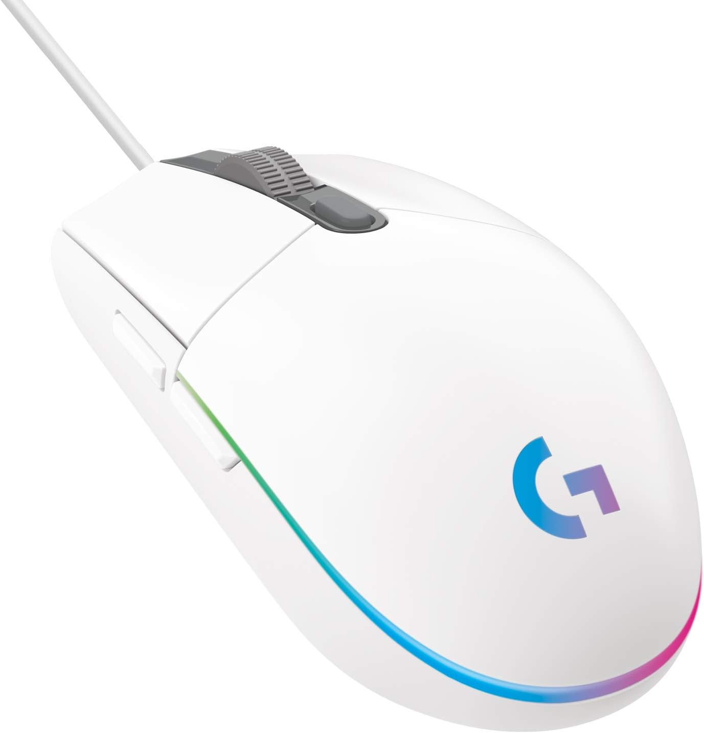 Logitech G203 LIGHTSYNC Gaming-Maus – 8K DPI, 6 programmierbare Tasten, RGB-Beleuchtung, leichtes Design – Weiß