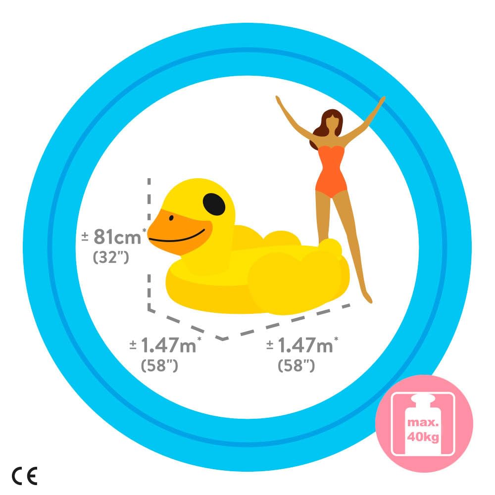 Intex Inflatable Duck Ride-On | 147 x 147 x 81 cm | Yellow | Robust Vinyl 4