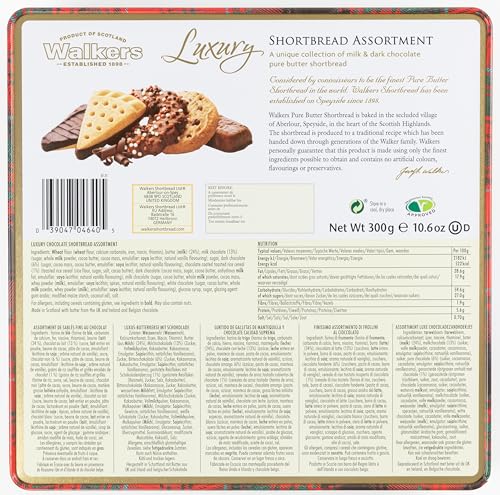 Walker's Shortbread Luxury Milk & Dark Chocolate Assortment Keepsake Tin, 300g 8