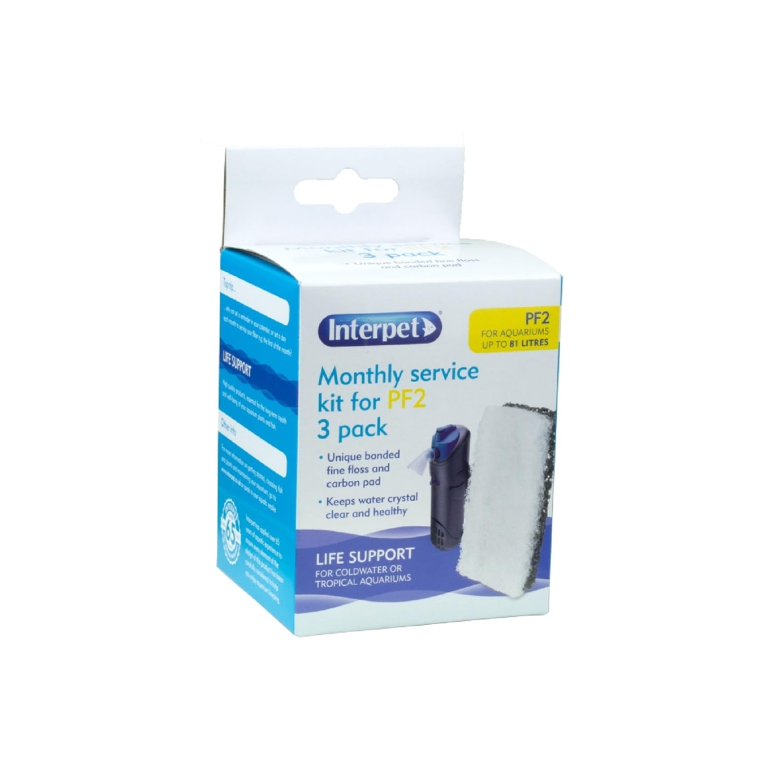 Interpet Monthly Service Kit for PF2 Filter - Carbon & Floss Pads | 3 Count 1