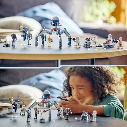 LEGO Star Wars Clone Trooper & Battle Droid Battle Pack - Building Toy Playset for Kids 7+