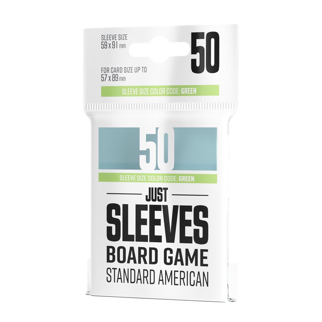 Gamegenic Just Sleeves - Standard American Size Card Protection | 50 Count Green Sleeves 1