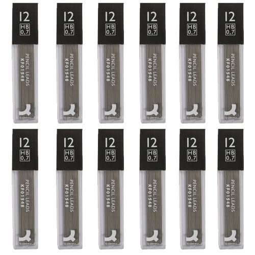 Q-Connect 0.7mm HB Mechanical Pencil Leads - 144 Pack (12 Tubes of 12) | Medium Hardness 3