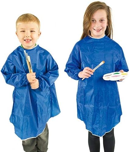 Baker Ross EV790Z Long Sleeved Apron - Pack of 1, LARGE Wipe-Clean Coverall for Kids 1