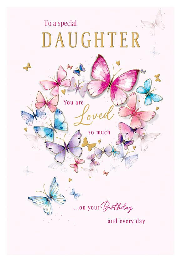 Regal Publishing Daughter Birthday Card | 9 x 6 Inches | Pink