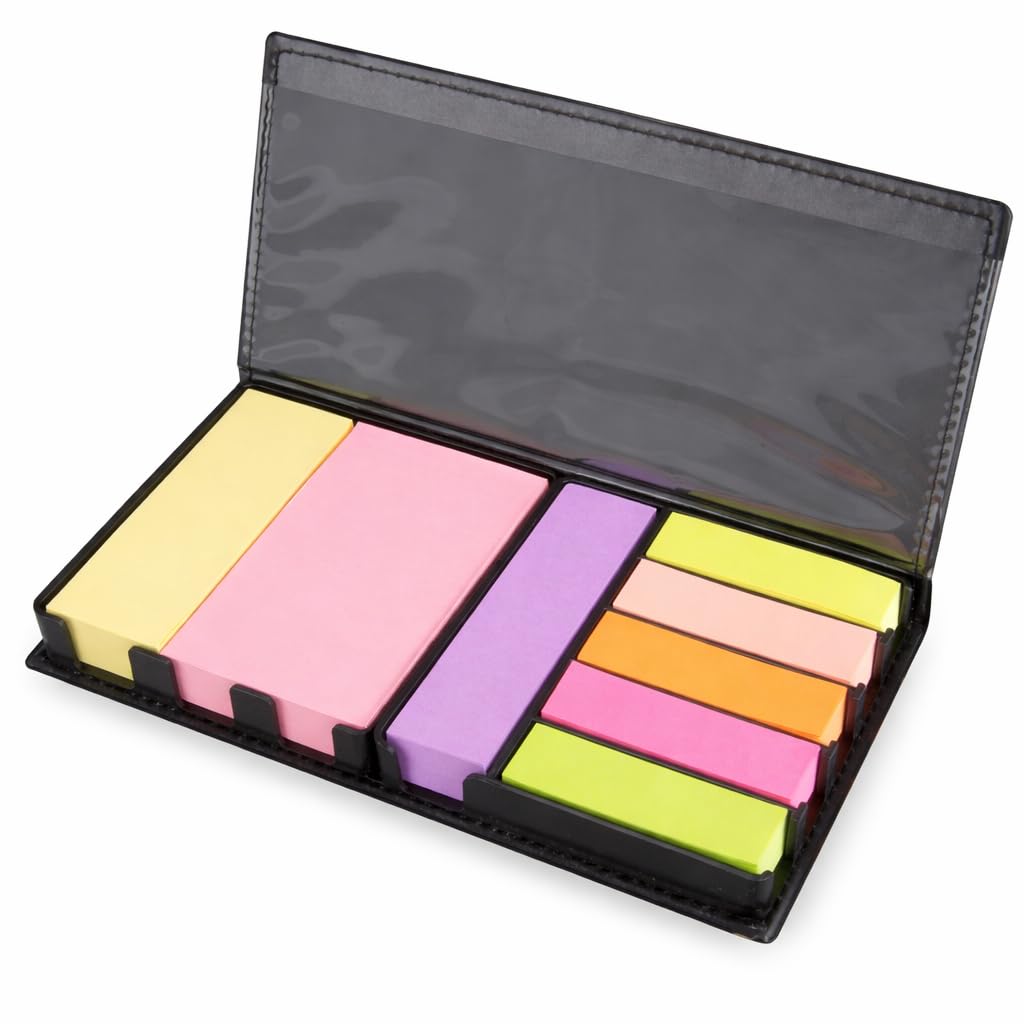 1ABOVE Self-Stick Notes Set with Leather-Like Case and Index Tabs | 1000pc | 7.62x7.62 cm 1