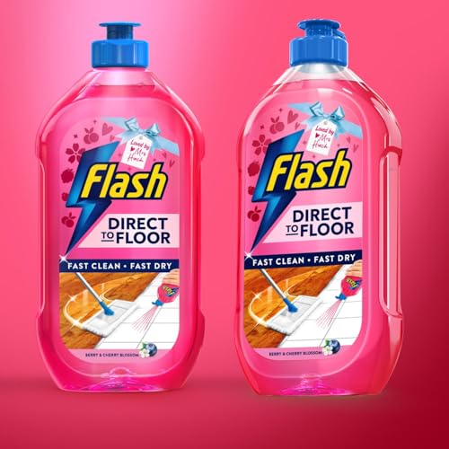 FLASH Direct To Floor Cleaner Berry & Cherry Blossom Liquid | 1.6L | Streak-Free 9