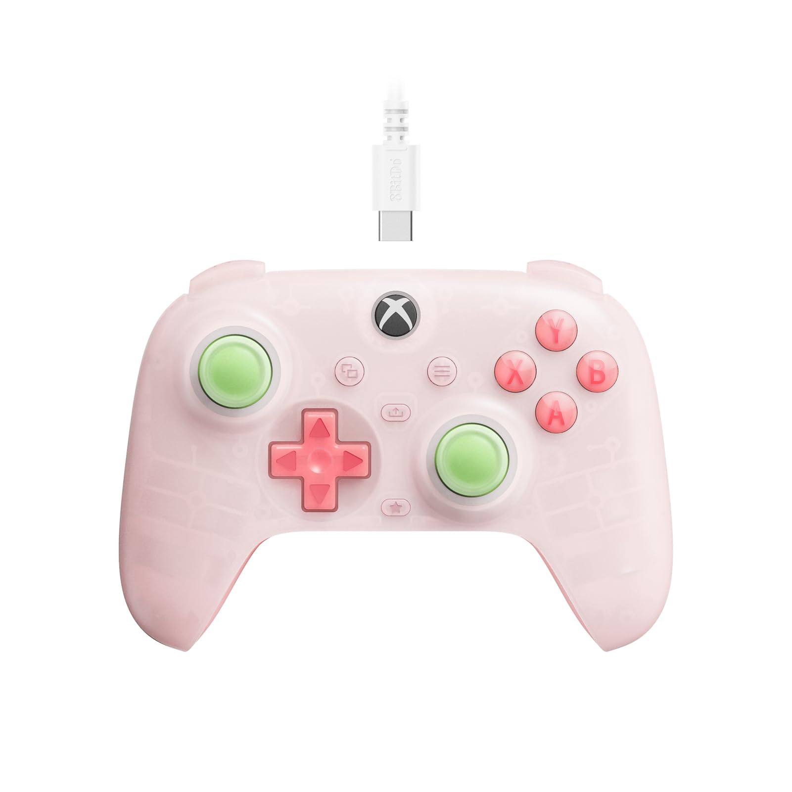 8Bitdo Ultimate Mini Wired Controller for Xbox - Pink, RGB Fire Ring, Hall Effect Joysticks