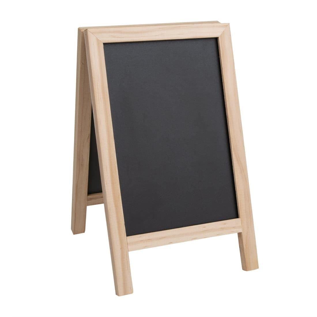 Olympia Mini Folding Menu Board - Self-Standing Wood Display | 250x150mm | Includes Chalk & Marker 9