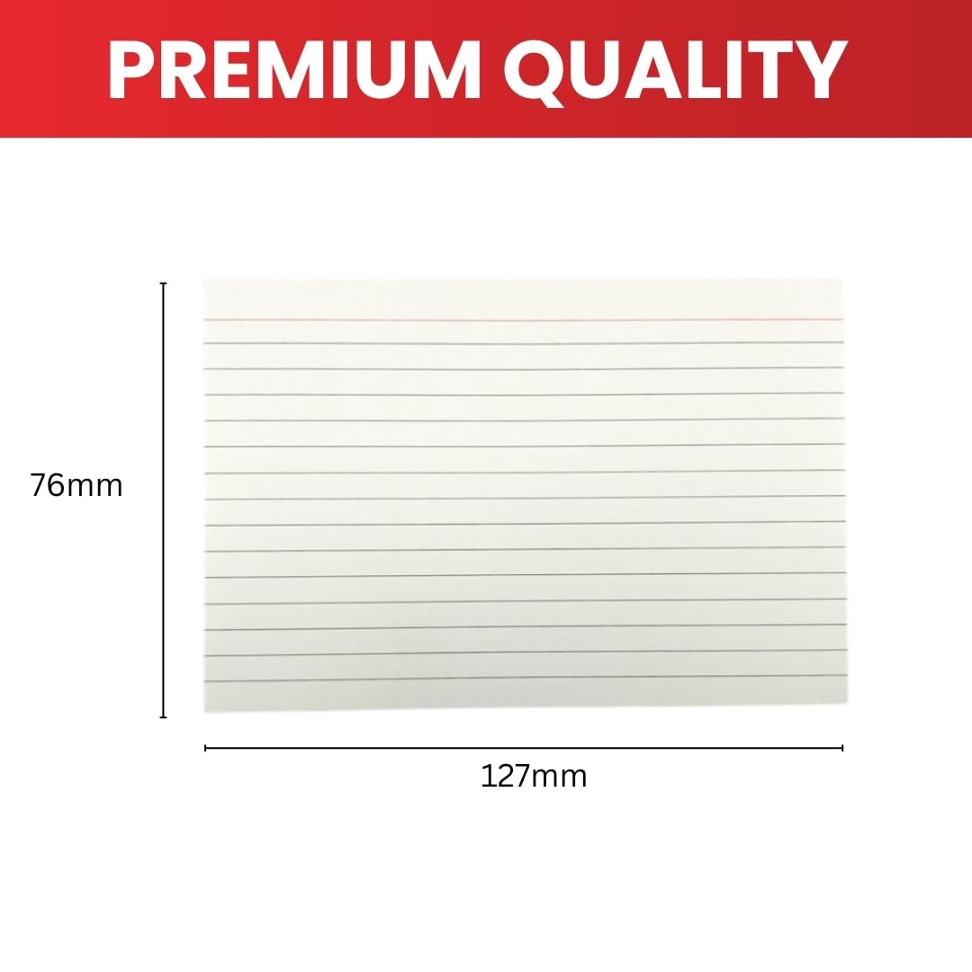 Janrax White Plain Index Cards - 100 Pack | 5x3 Inch Size | Durable Card Stock 5
