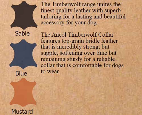 Ancol Timberwolf Round Dog Collar - Sable | Size 3 (28-36cm) | Soft Leather 5