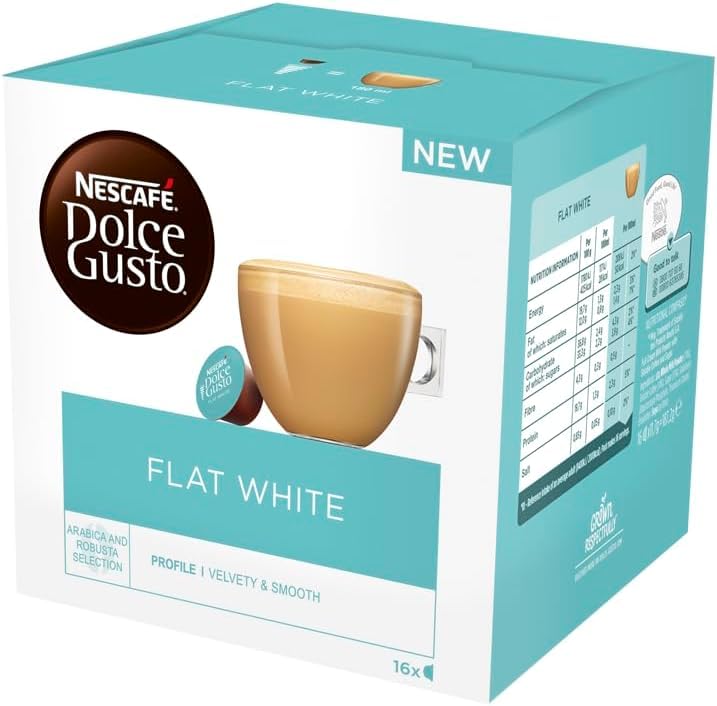 Nescafé Dolce Gusto Flat White Coffee Pods - Creamy Taste | 30 Count (Pack of 3) | 90 Pods Total 3