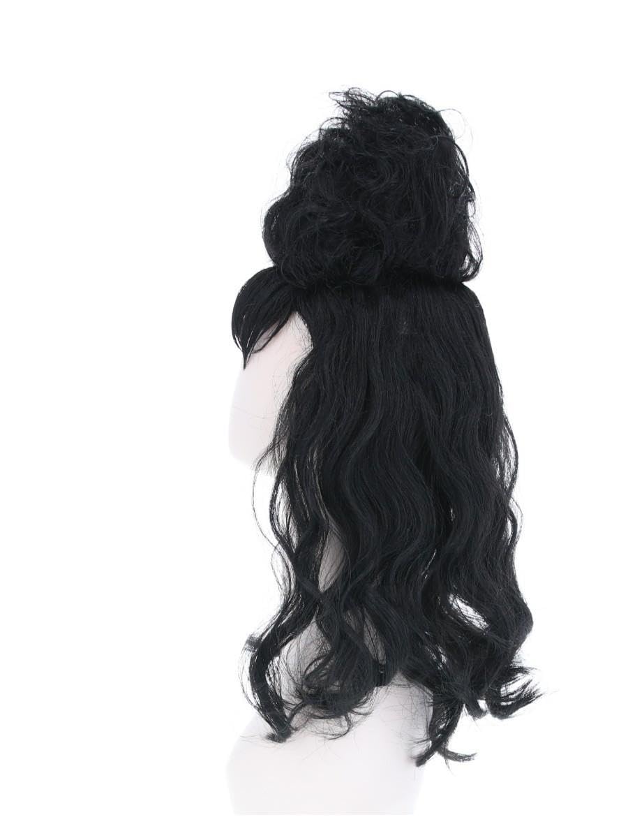 Smiffys Beetlejuice Lydia Mid-Length Black Wig with Fringe