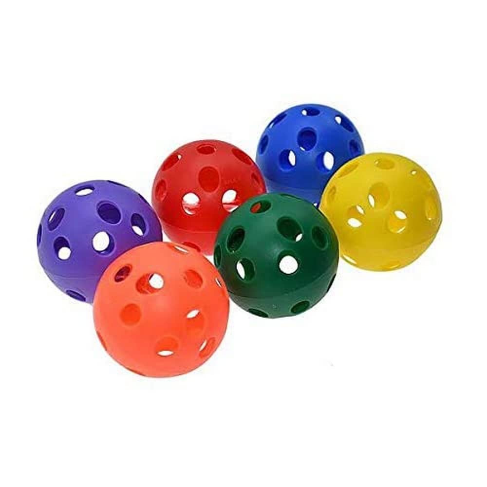 Pre-Sport Airflow Ball - Youth Practice & Game Set | Lightweight Plastic | Multi-coloured (Pack of 6)