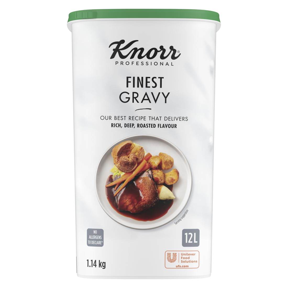 Knorr Professional Finest Beef Gravy Granules - 12L Yield | Vegan | Gluten Free | 1256g