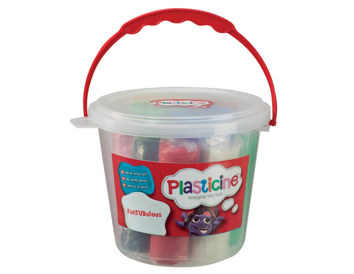Plasticine FunTUBulous Original Modelling Clay Set with 8 Sticks in Bucket | Ages 3+