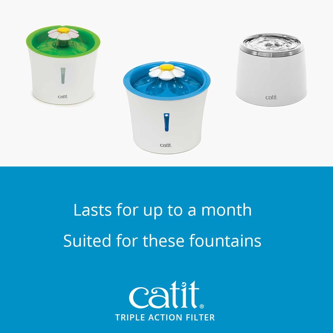 Catit Triple Action Fountain Filters for 3L Flower & Fresh & Clear Fountains | Pack of 2 5