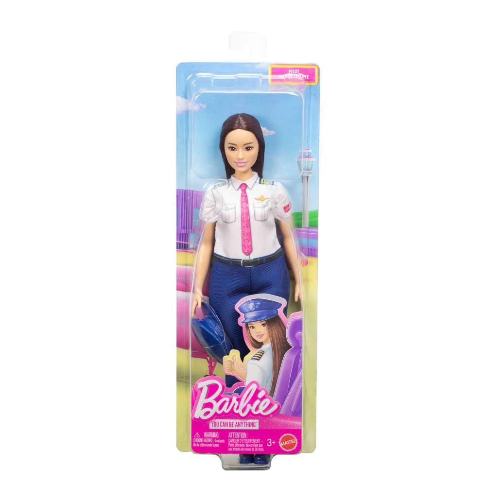 Barbie Careers Pilot Fashion Doll with Removable Flight Uniform and Cap - Ages 3+ 6