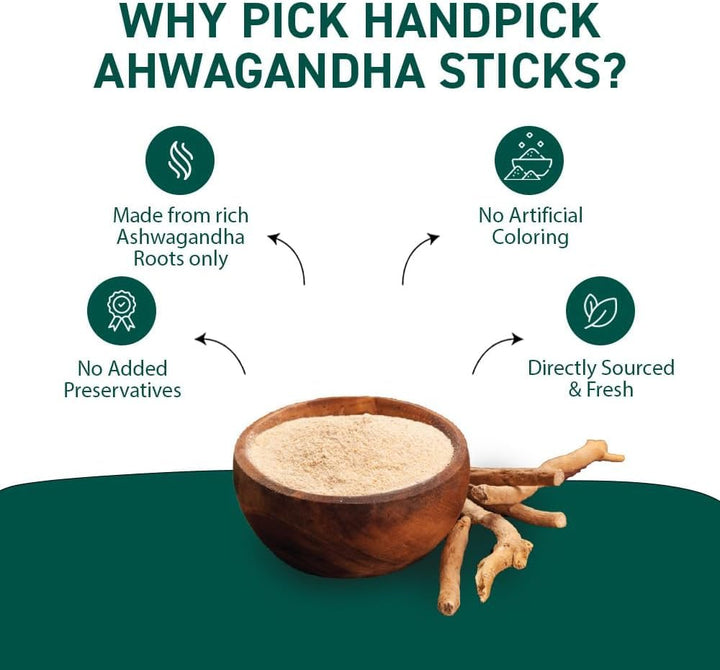 HANDPICK Ashwagandha Root Powder - Withania Somnifera - 100% Natural Non-GMO Vegan Herb from India (200g)