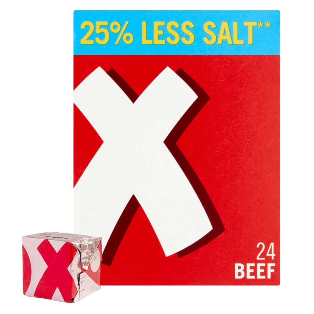 OXO Reduced Salt Beef Stock Cubes - 24 Pack | Big Flavour | 142g 2