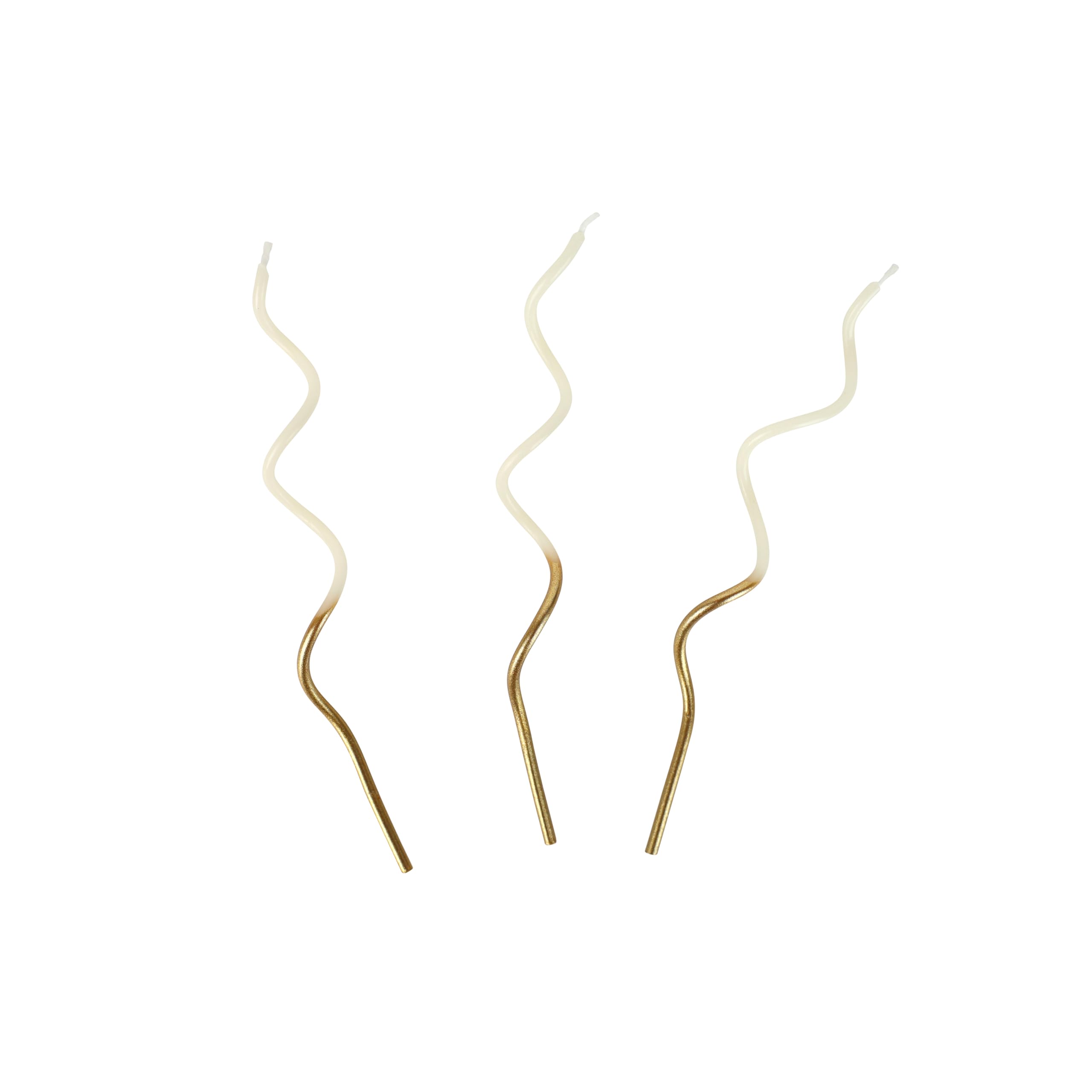 Talking Tables Gold & White Twist Birthday Candles - Pack of 20 | 15cm Height