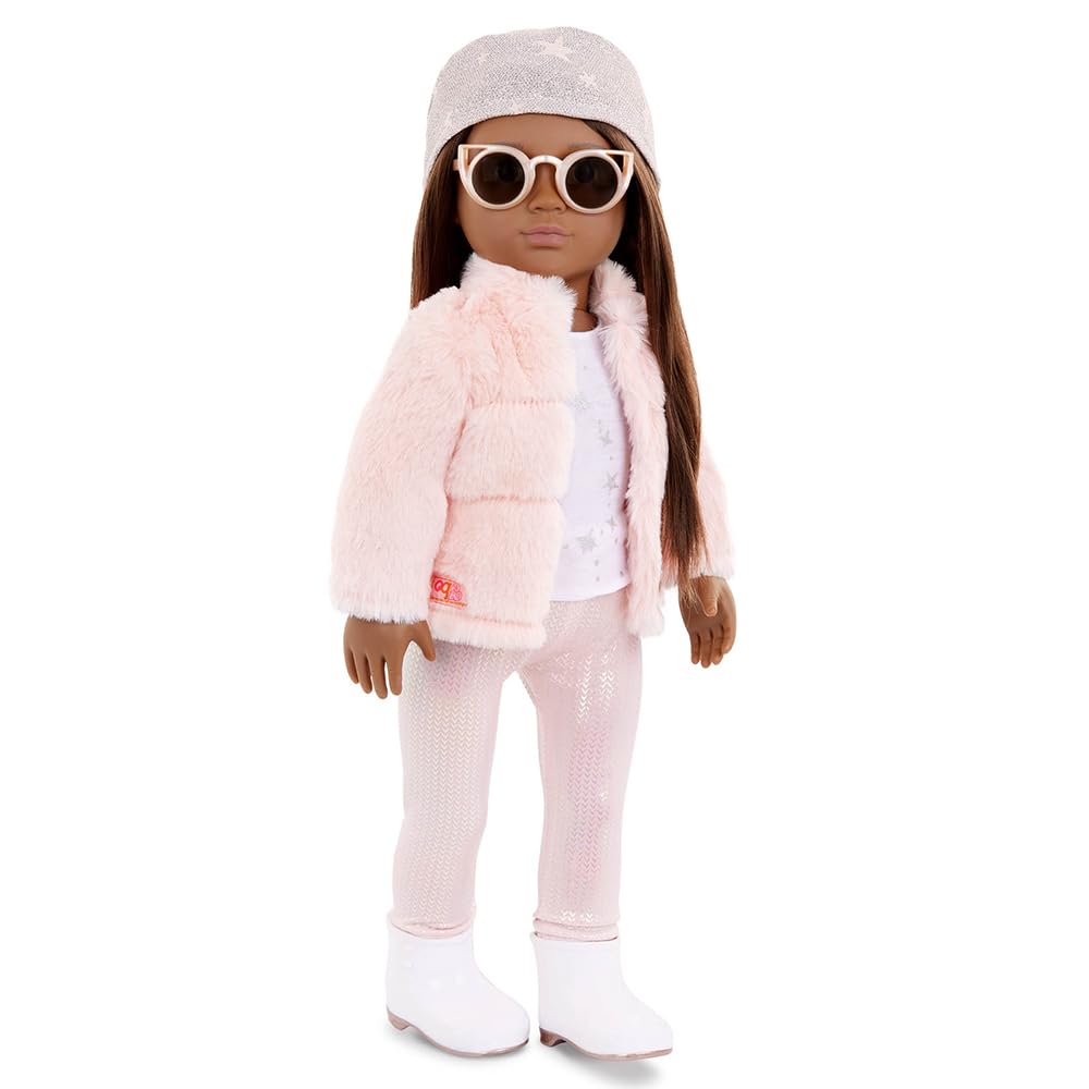 Our Generation Pink Faux-Fur Coat Outfit for 18-inch Dolls - Fashion Playset for Ages 3+ 4