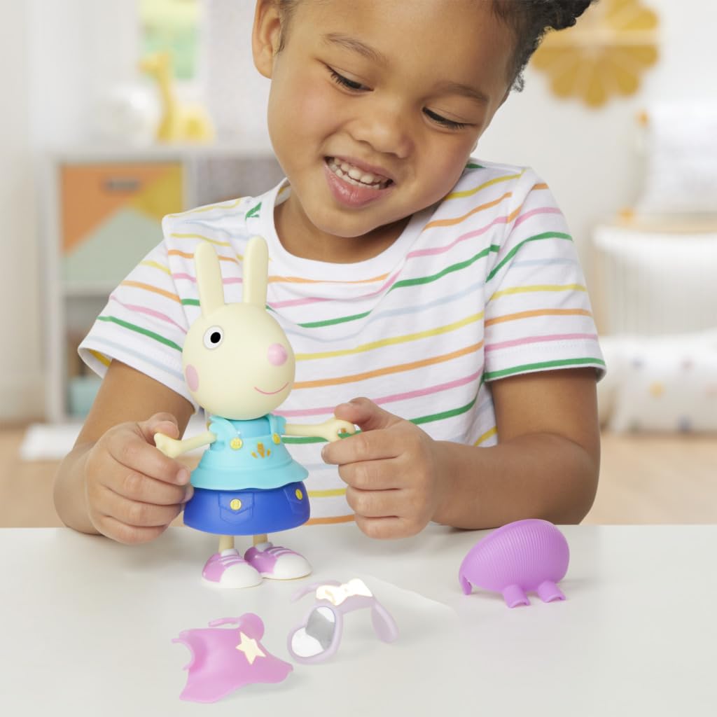 Peppa Pig Rebecca Rabbit Dress-Up Figure - 15 cm Doll with 6 Fashion Accessories for Kids 3+ 4