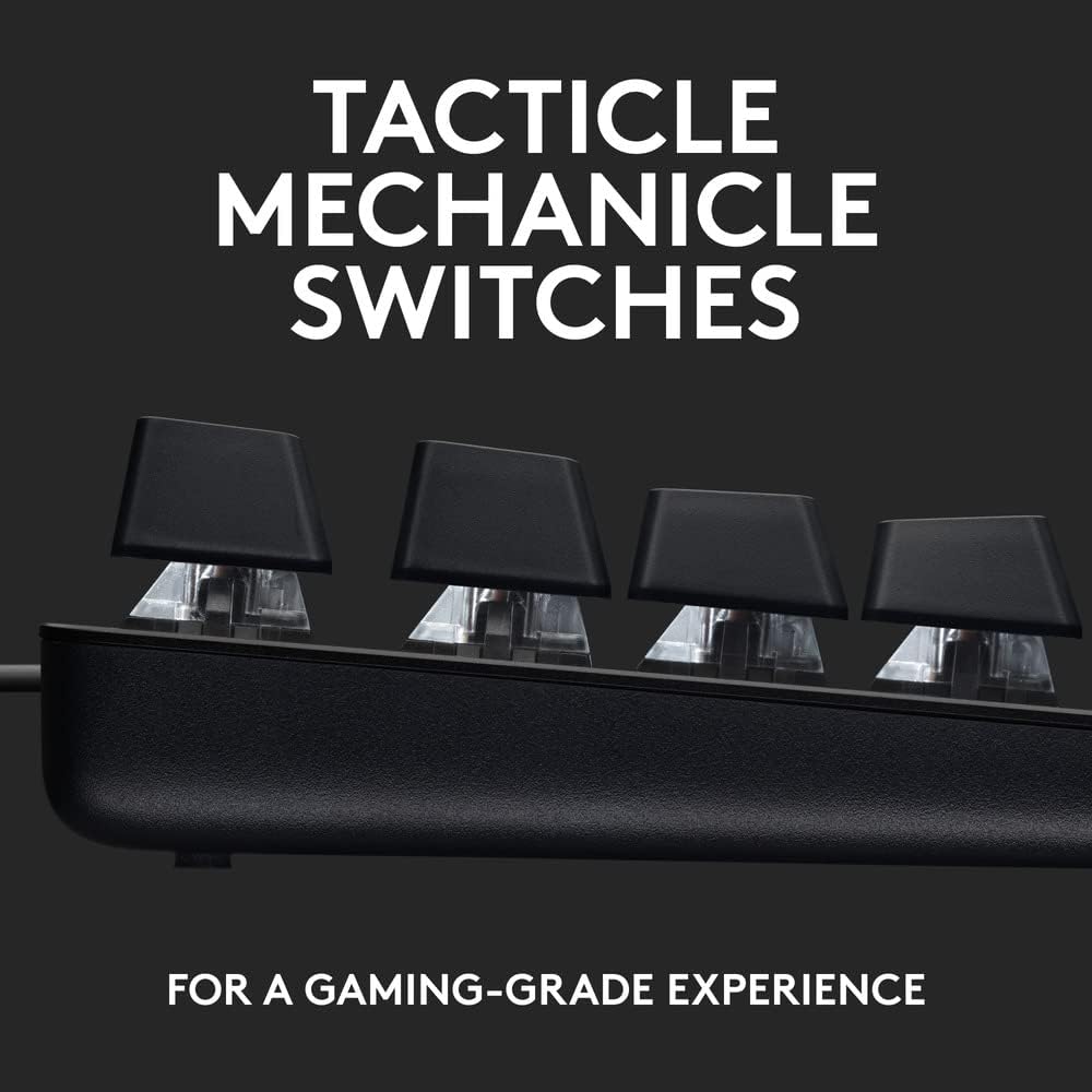 Logitech G413 TKL SE Mechanische Gaming-Tastatur – Tenkeyless mit taktilen Schaltern, PBT-Tastenkappen, hintergrundbeleuchtetes schwarzes Aluminiumdesign