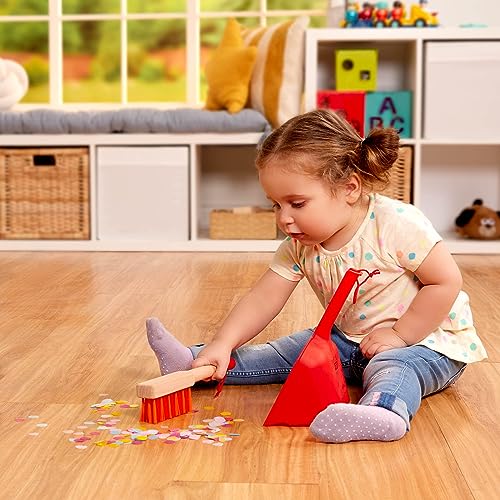 Battat Kids Cleaning Set with Broom, Mop, Duster, and Storage Stand for Toddlers 3