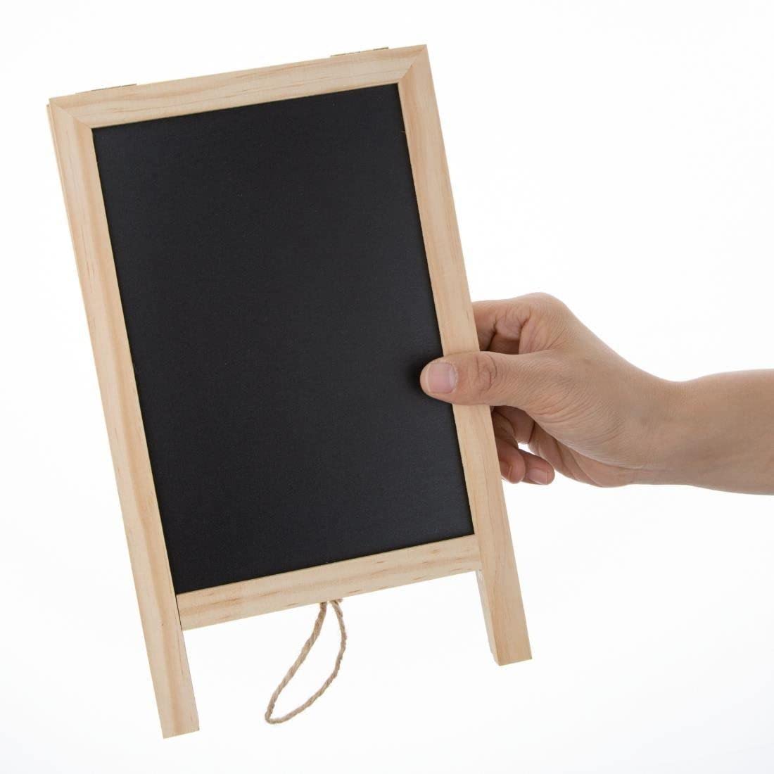Olympia Mini Folding Menu Board - Self-Standing Wood Display | 250x150mm | Includes Chalk & Marker 8