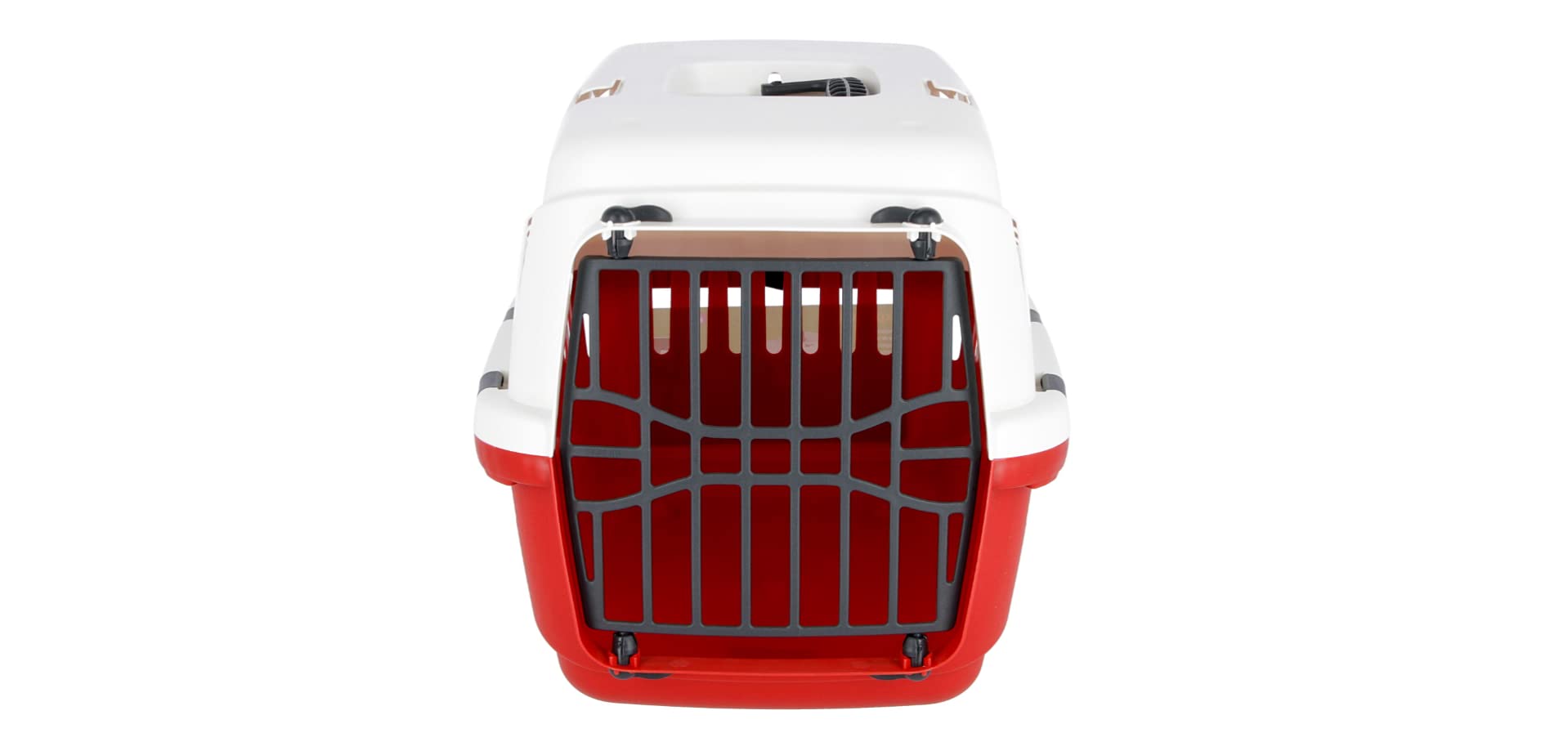 Kerbl Pet Transport Box Expedion with Plastic Door | 45 x 30 x 30 cm | Creme/ Bordeaux