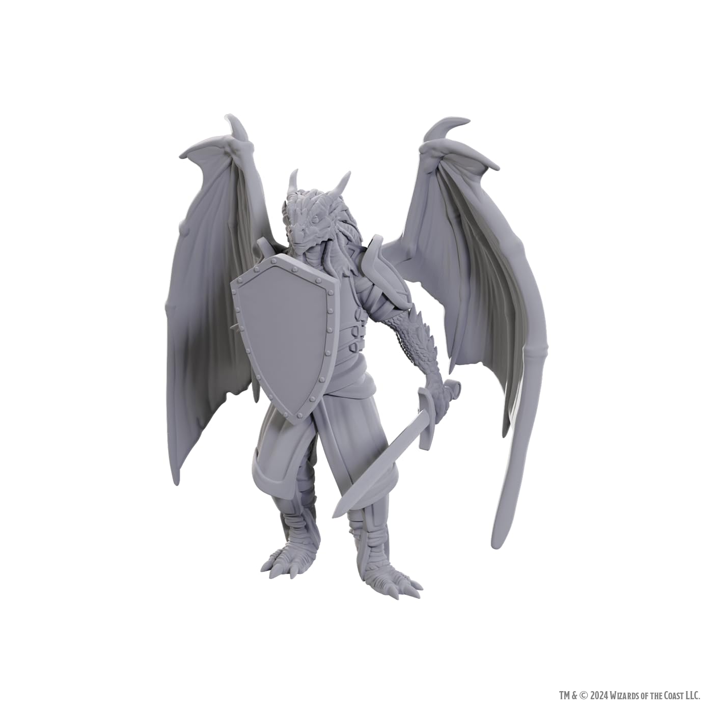 WizKids D&D Nolzur's Marvelous Miniatures - Dragonborn of Bahamut Unpainted Figure | Plastic 1