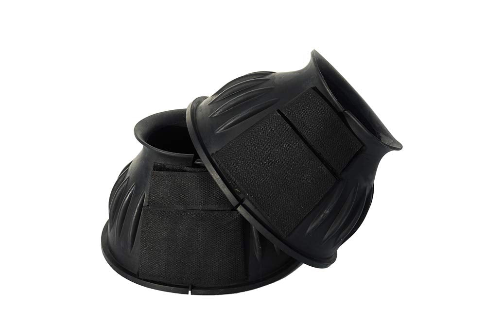 Rhinegold Rubber Over-Reach Boots - Large | Velcro Closure | Water Resistant
