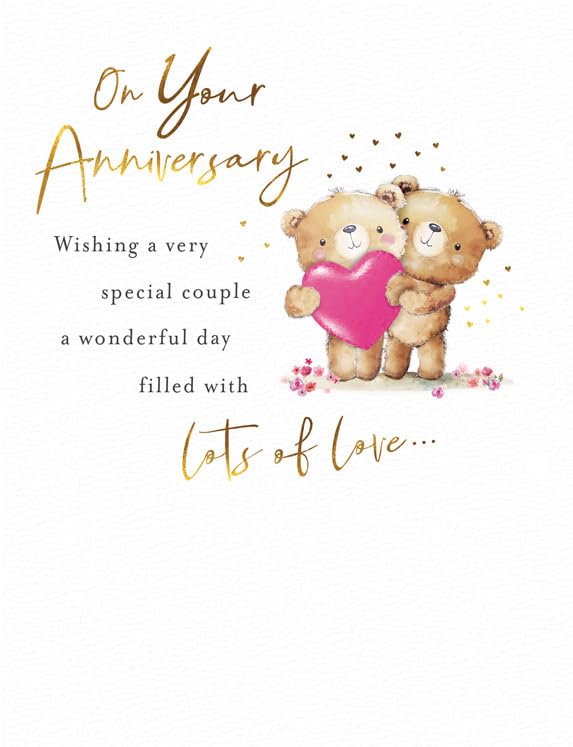 Piccadilly Greetings Anniversary Card - Gold, 8 x 6 Inches | Designed & Made in the UK 1