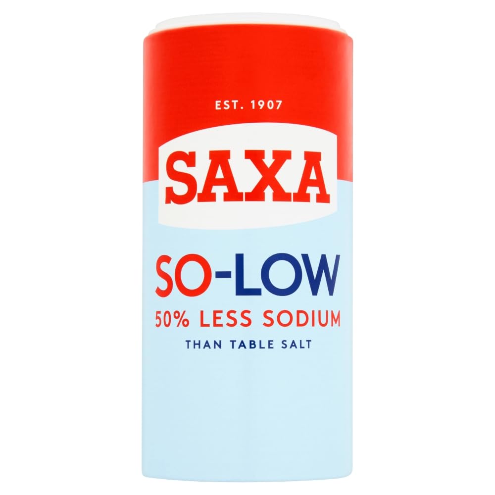 Saxa So-Low Reduced Sodium Salt - 30% Less Sodium | Fine Texture | 350g Drum 1