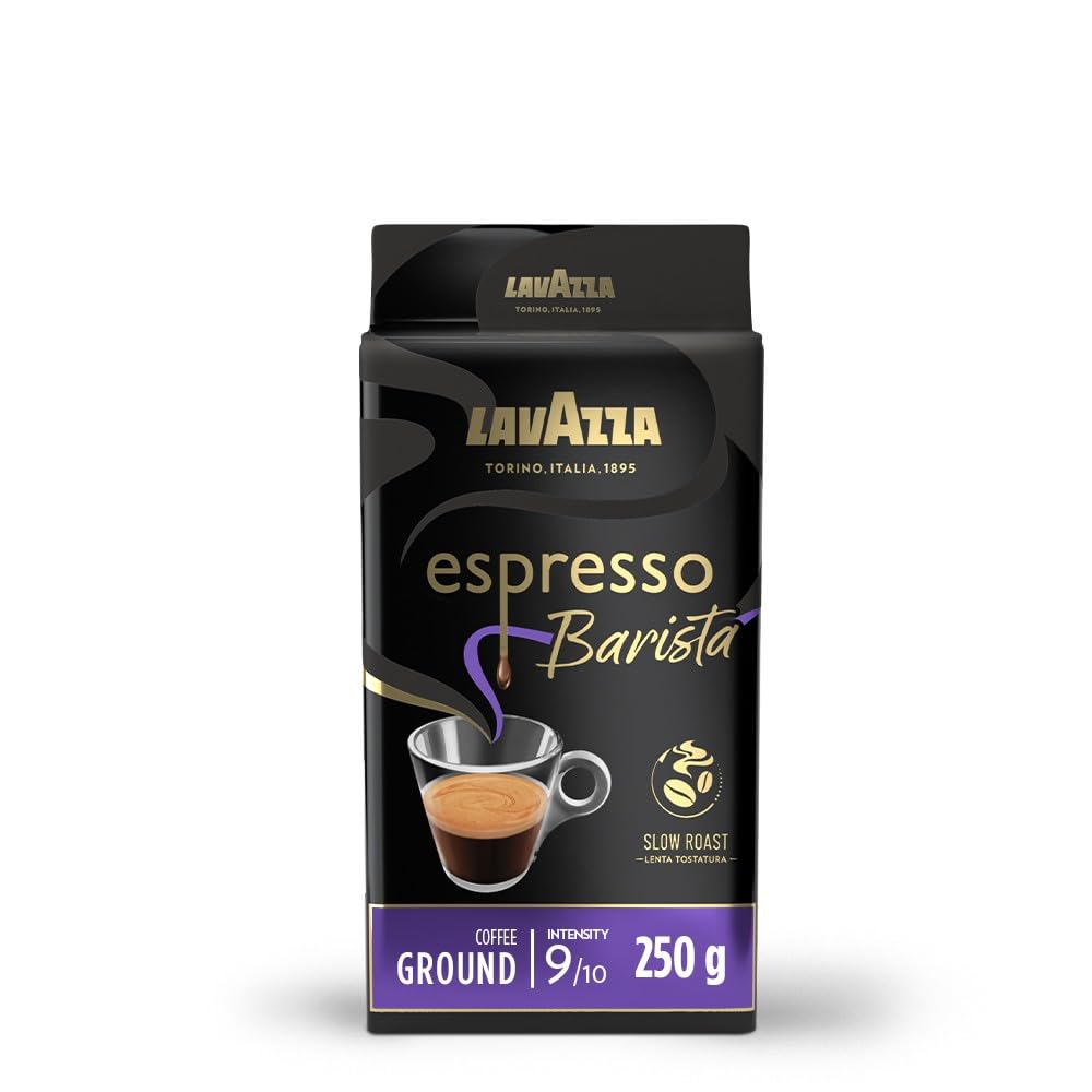Lavazza Espresso Barista Intenso Ground Coffee - Intense Flavor | Cocoa & Wood Notes | 250g
