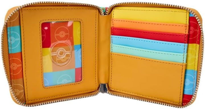 Loungefly Pokemon Color Block Staters Zip Around Wallet (Multicolored, Small)