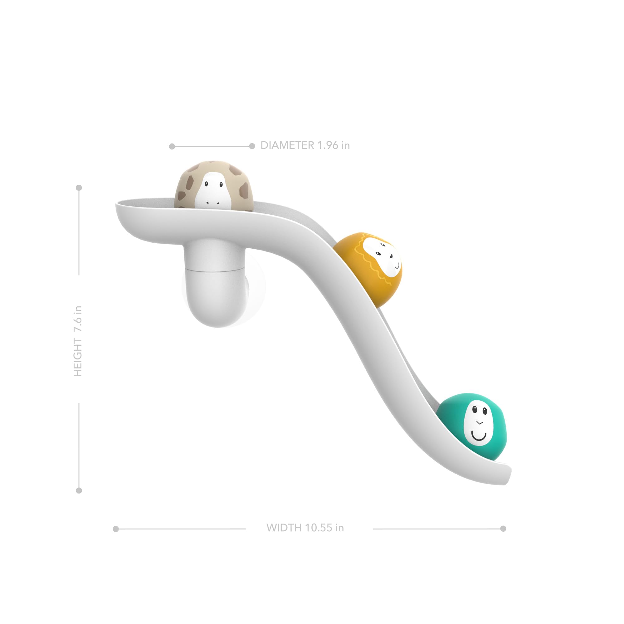 Matchstick Monkey Bathtime Slide Set - Antimicrobial Baby Bath Toy with 3 Animal Rocks, 12 Months+ 2