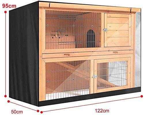 BUNNY BUSINESS Universal Double Hutch Cover - Weather Resistant | Fits 48'L x 20'D Roofs 3