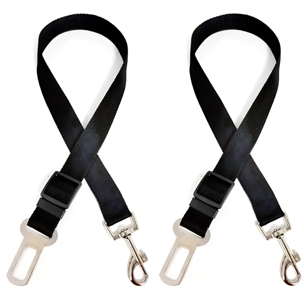 RAM ONLINE Dog Car Seat Belt Strap - 70CM Adjustable, Universal Fit, 2 Pack 2