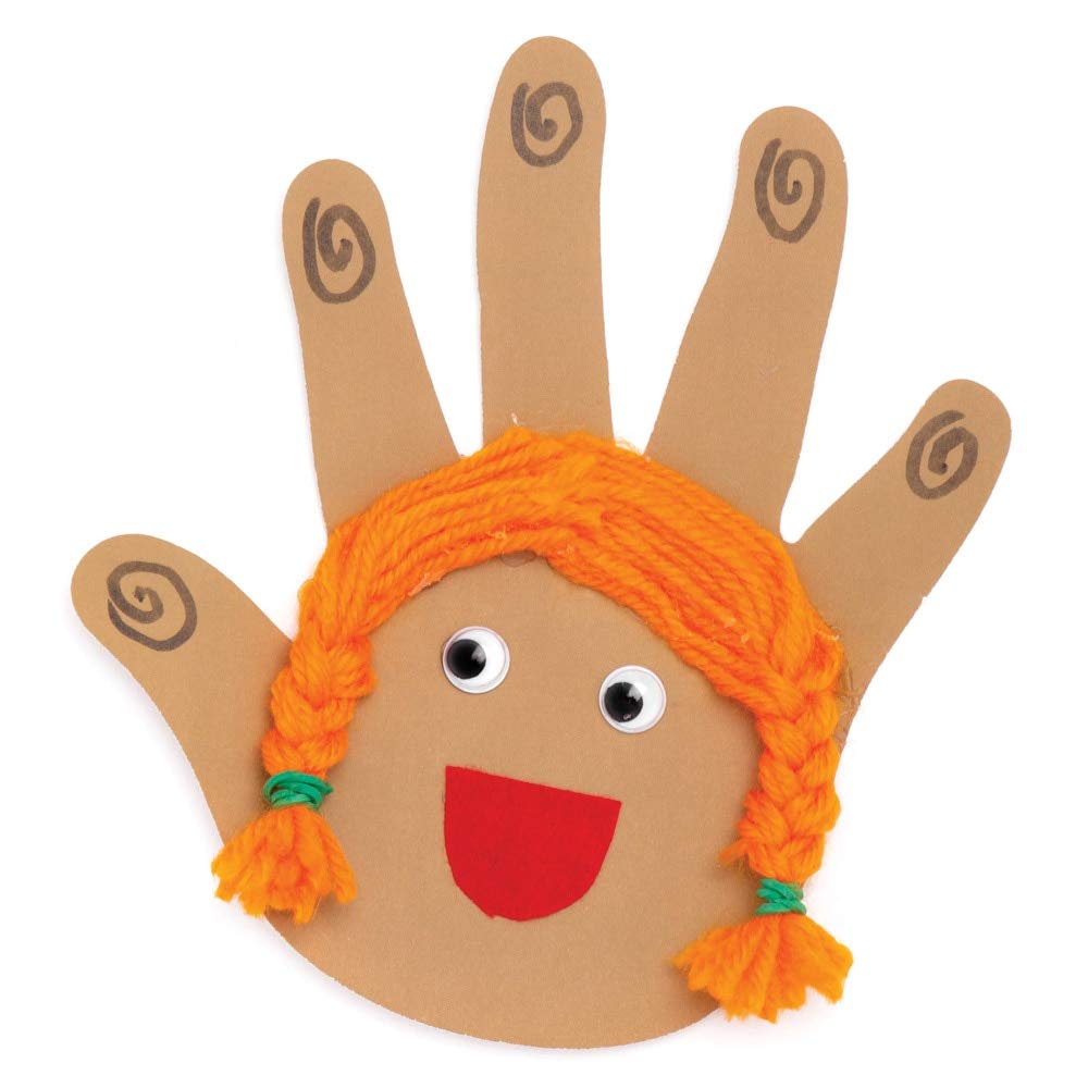 Baker Ross AW759 Multicultural Skin Tone Hand Paper Cut Outs - 56 Pack | 120gsm Paper | 14.5 x 13.5 cm 4