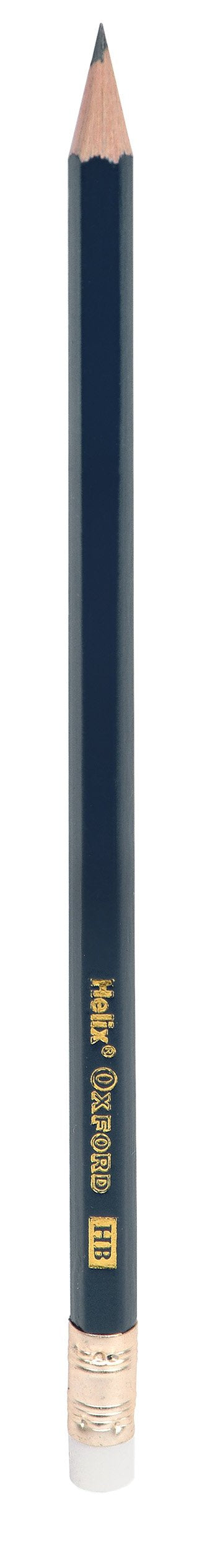 Helix Oxford HB Pencils - 12 Pack with Eraser Tip | Pre-Sharpened | Ideal for Writing & Drawing