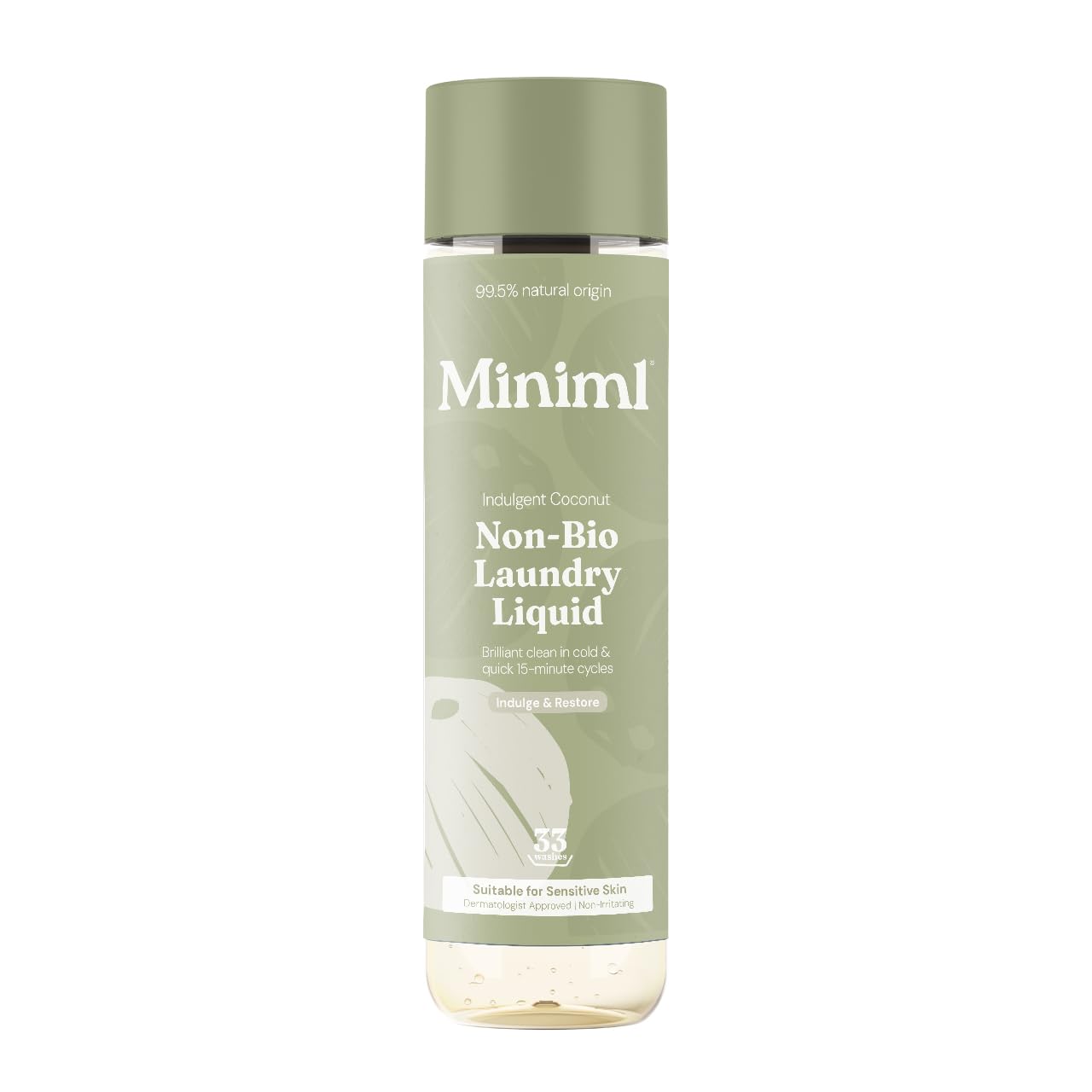 Miniml Plant Powered Non Bio Laundry Liquid Detergent - Tropical Coconut Scent | 1L 1