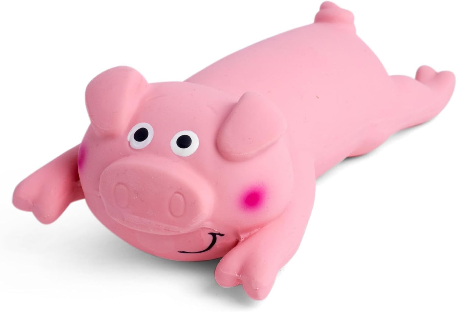 Petface Lounging Pig Dog Chew Toy - Non-Toxic Latex | Soft Chew | Portable 1