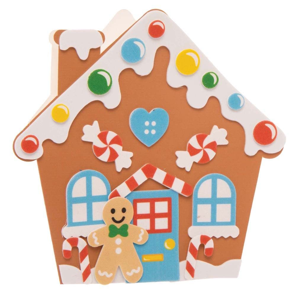 Baker Ross FE939 Gingerbread House Card Craft Kit - Pack of 6, No Glue Required 3