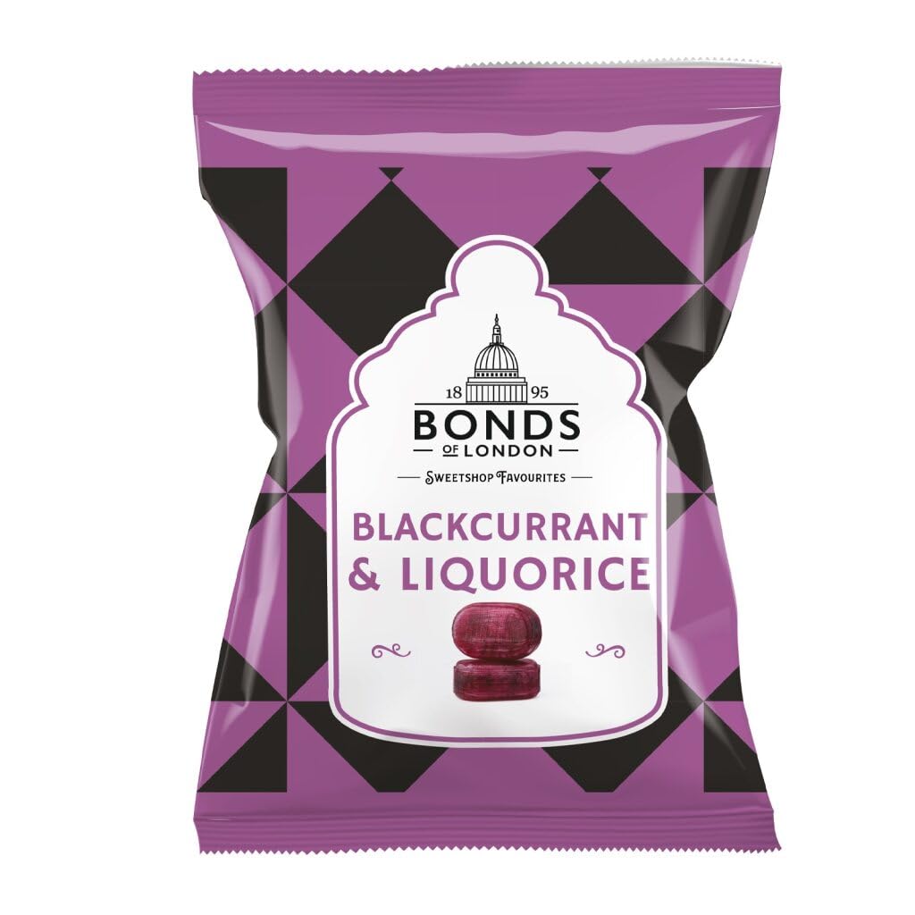 Bonds of London Blackcurrant & Liquorice Bags - Retro Vegetarian Boiled Sweets | 12 x 120g Multipack 7