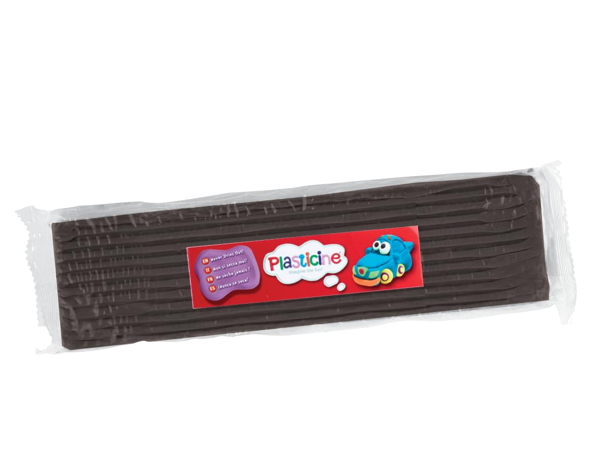 Plasticine Modelling Clay - 400g Black Slab | Non-Hardening & Reusable