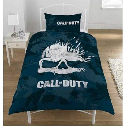 Call of Duty Broken Skull Duvet Cover Set - Single, Navy Camouflage, Polyester-Cotton Blend 4