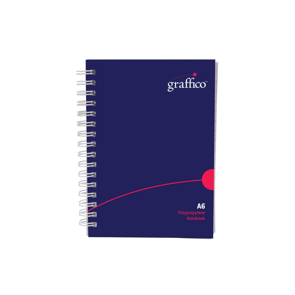 NU Graffico A6 Twin Wire Notebook - 160 Pages, 90gsm Paper, Hard Cover | Feint Ruled