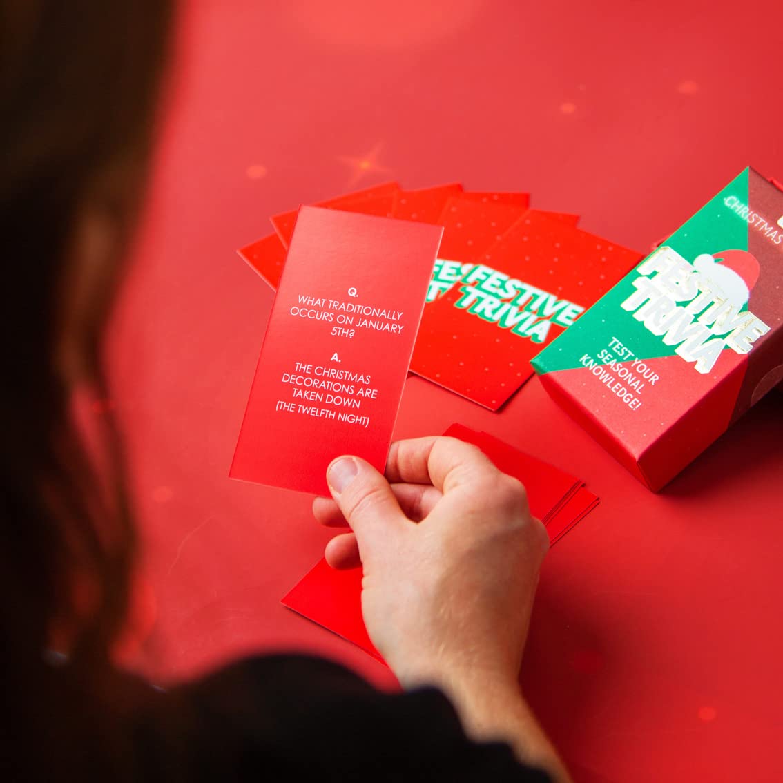 Talking Tables Christmas Trivia Game - Festive Quiz Card Game with 50 Questions